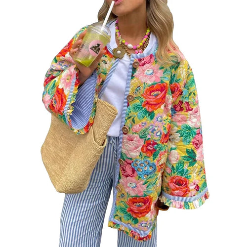 Drune | Leichte Sommerjacke mit Blumenmuster