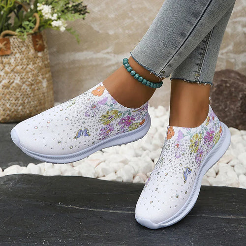 Drune –  Atmungsaktive Strick-Plattformschuhe mit Blumenmuster