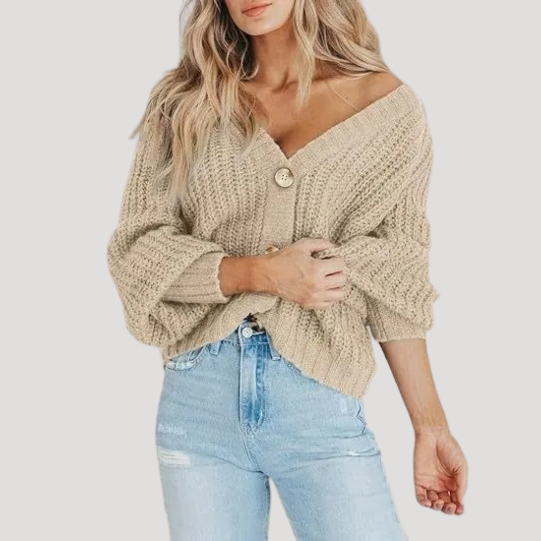 Drune | Damen Strickjacke mit Übergroßen Ärmeln