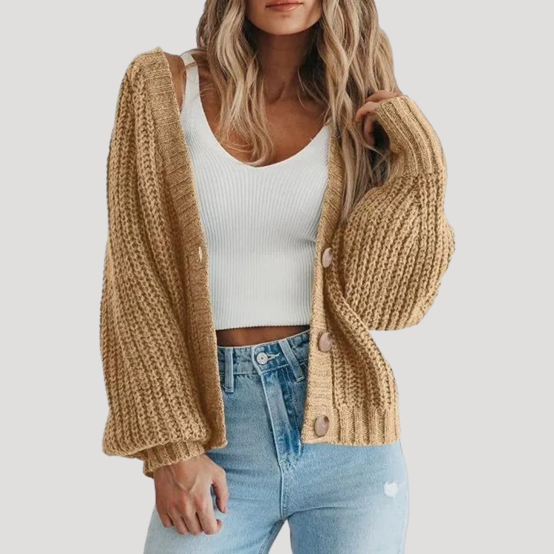 Drune | Damen Strickjacke mit Übergroßen Ärmeln