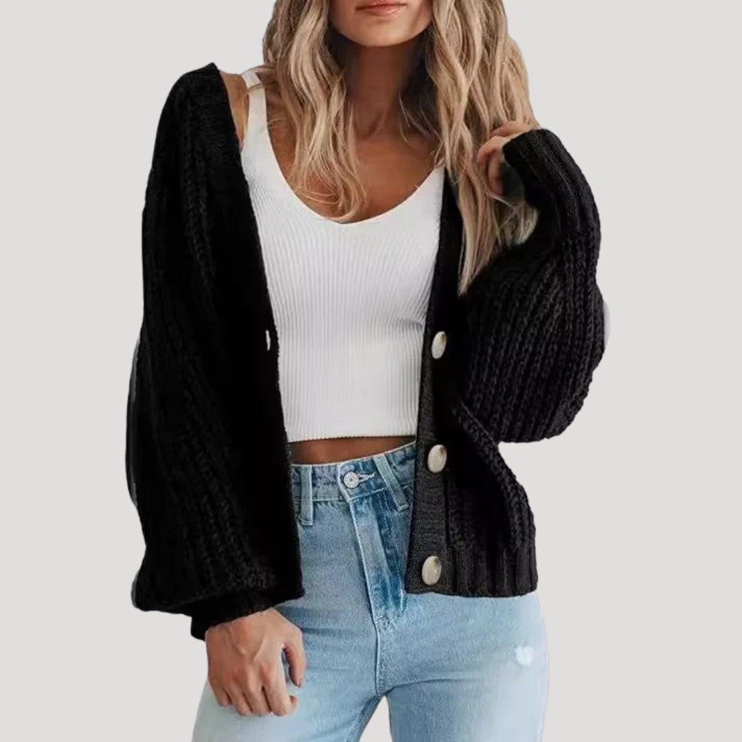 Drune | Damen Strickjacke mit Übergroßen Ärmeln