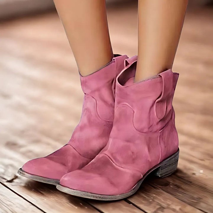 Drune | Stiefeletten - Distressed Look mit Niederem Absatz