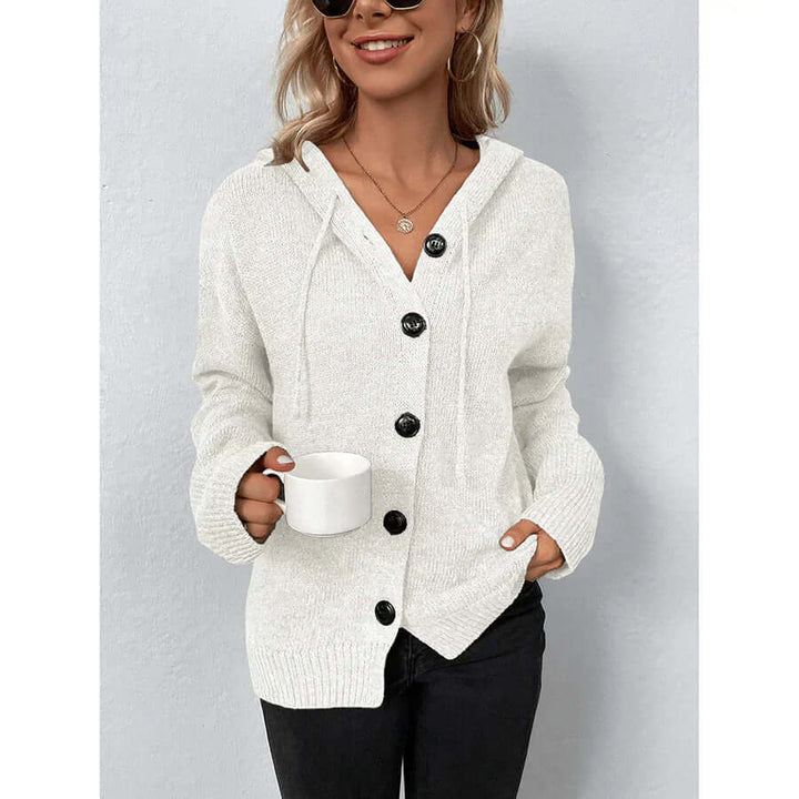 Drune | Damen Strickjacke mit Kapuze und langen Ärmeln