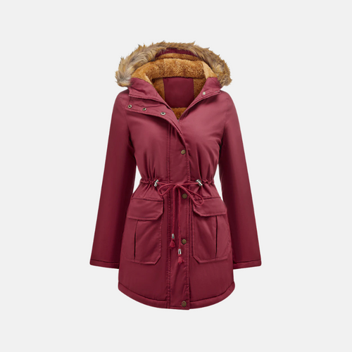 Drune | Damen Parka Winterjacke mit Fleece-Futter und Kunstfellkapuze
