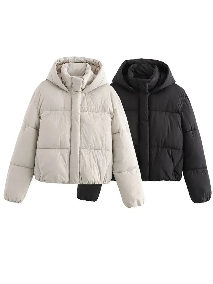 Drune | Damen Pufferjacke mit Kapuze und Dickem Futter