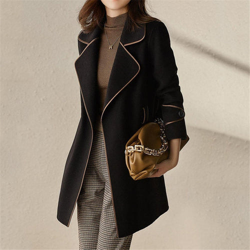 Drune | Damen Luxus Trenchcoat mit Reverskragen