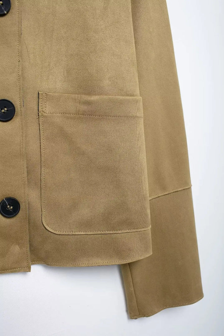 Drune | Damen Bomberjack mit Minimalistischem Design und Knopfleiste