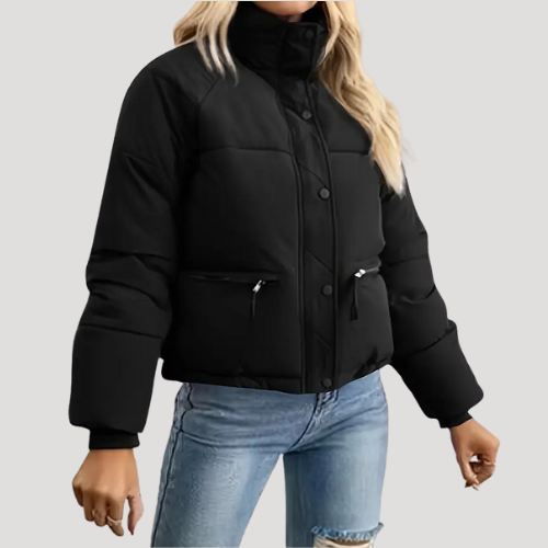Drune | Damen Gestepptes Pufferjacke mit Stehkragen und Reißverschlusstaschen