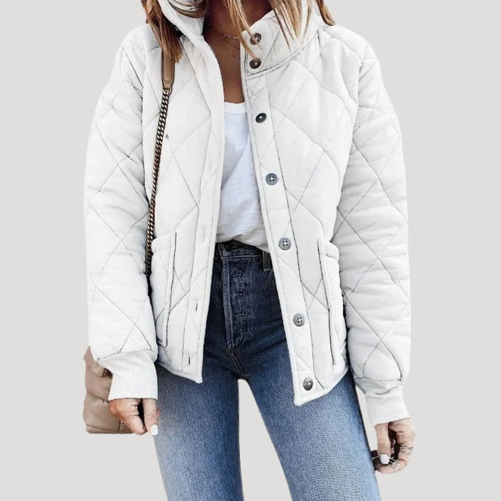 Drune | Damen Gestepptes Pufferjacke mit Stehkragen und Reißverschlusstaschen