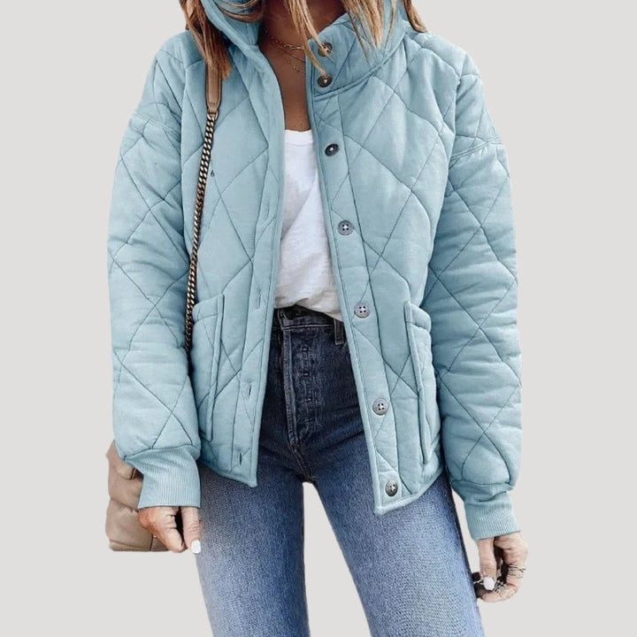 Drune | Damen Gestepptes Pufferjacke mit Stehkragen und Reißverschlusstaschen