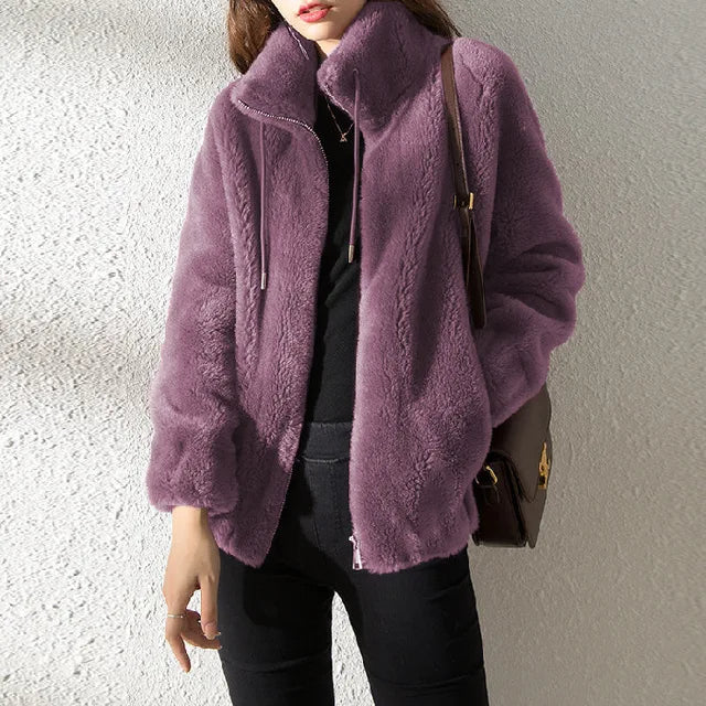 Drune | Damen Fleecejacke mit Kragen und Kordelzug