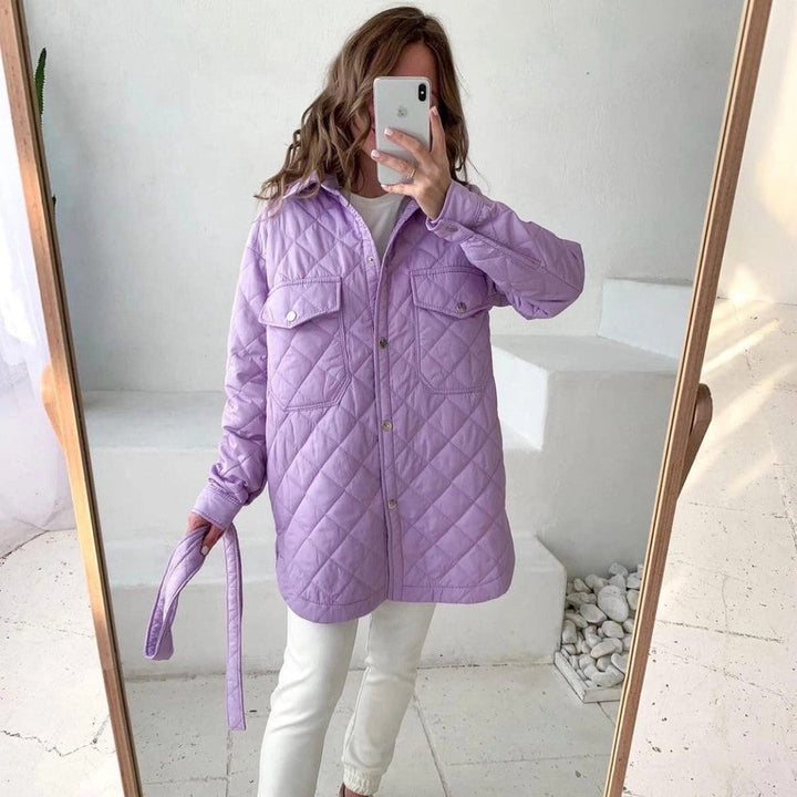 Drune | Damen Wattierte Winterjacke mit Langen Ärmeln und Druckknöpfen
