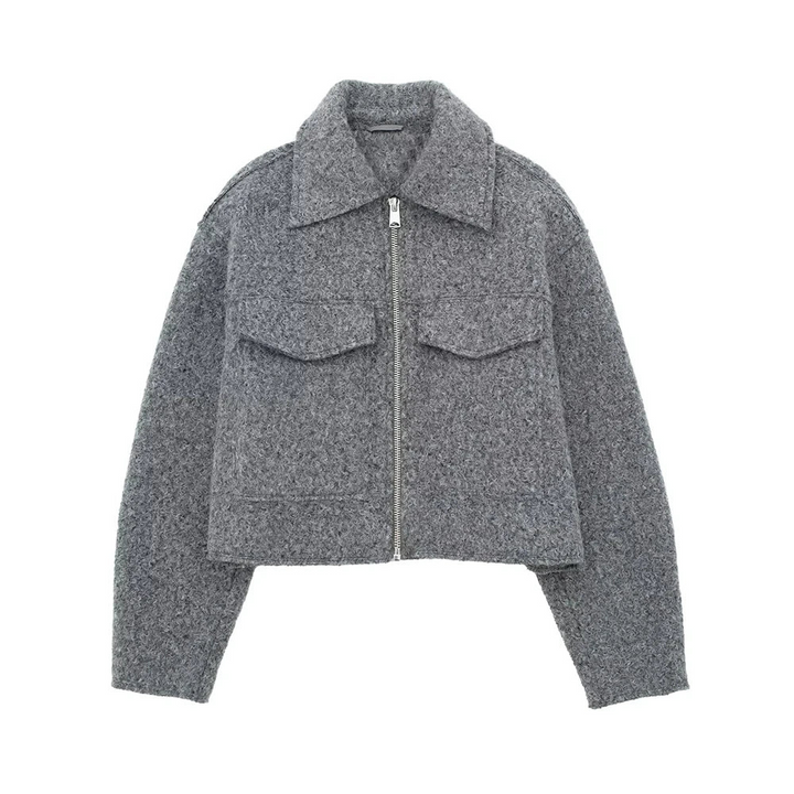 Drune | Zip up Brusttaschen Kurze Jacke Herbstjacke