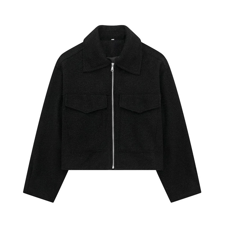 Drune | Zip up Brusttaschen Kurze Jacke Herbstjacke