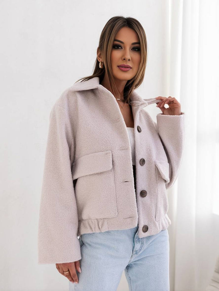 Drune | Damen Wolljacke mit Knopfverschluss und lockerer Passform