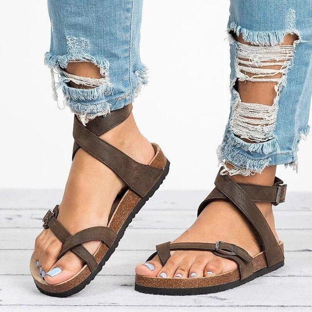 Drune | Schnallenriemen Verstellbare Riemen Flache Sandalen Sommerschuhe