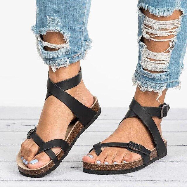 Drune | Schnallenriemen Verstellbare Riemen Flache Sandalen Sommerschuhe