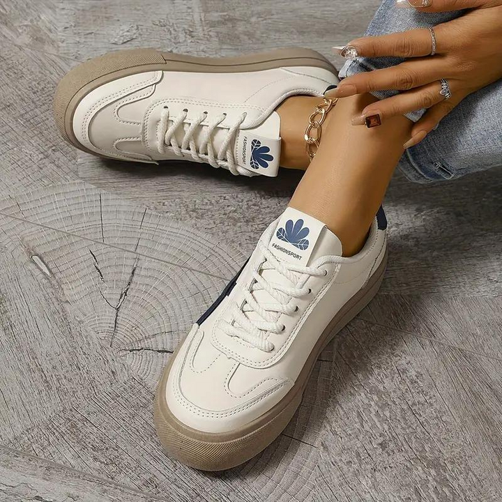 Damen Sneakers, Dicke Sohle, Schnürschuhe, Low Top Sneakers, Skate Schuhe Drune