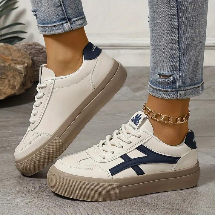 Damen Sneakers, Dicke Sohle, Schnürschuhe, Low Top Sneakers, Skate Schuhe Drune
