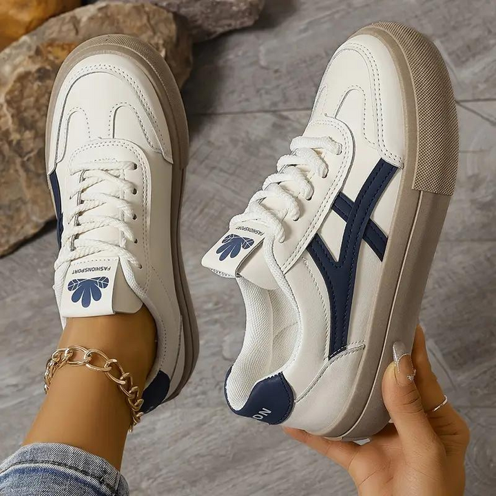 Damen Sneakers, Dicke Sohle, Schnürschuhe, Low Top Sneakers, Skate Schuhe Drune