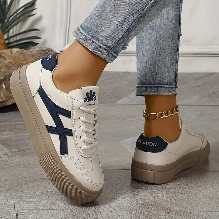Damen Sneakers, Dicke Sohle, Schnürschuhe, Low Top Sneakers, Skate Schuhe Drune