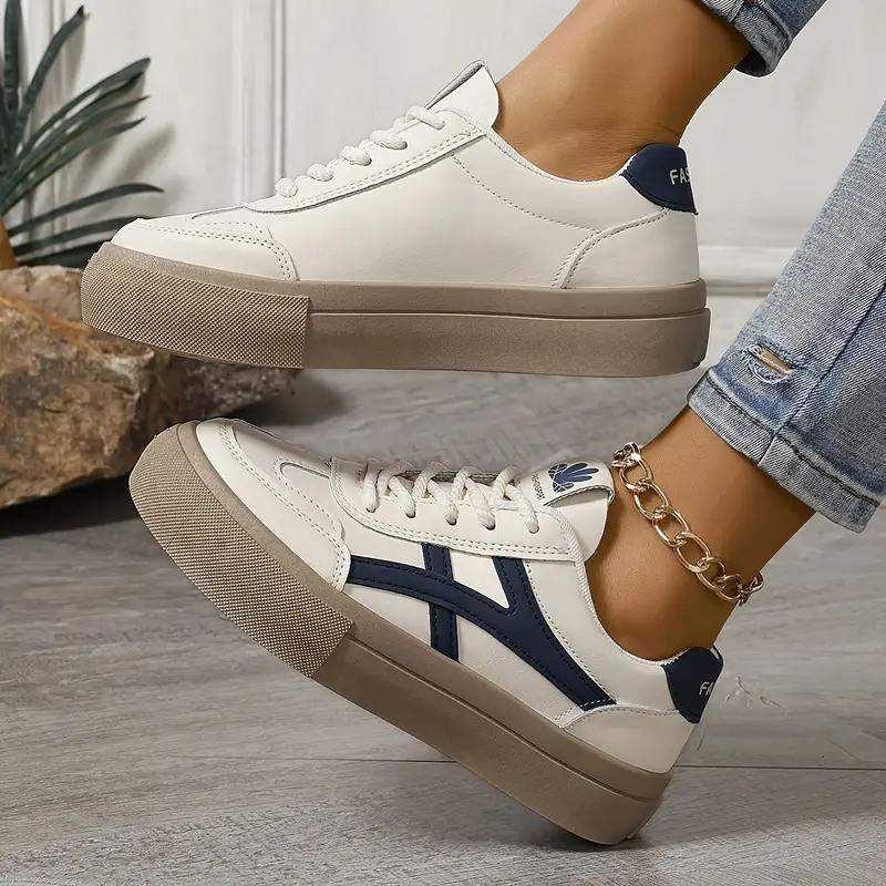 Damen Sneakers, Dicke Sohle, Schnürschuhe, Low Top Sneakers, Skate Schuhe Drune