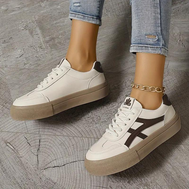 Damen Sneakers, Dicke Sohle, Schnürschuhe, Low Top Sneakers, Skate Schuhe Drune
