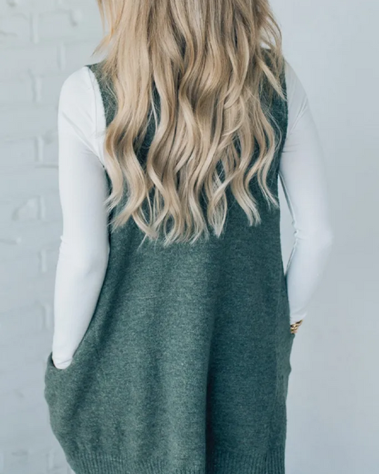 Drune | Damen Pullover-Cardigan mit V-Ausschnitt und Praktischen Taschen