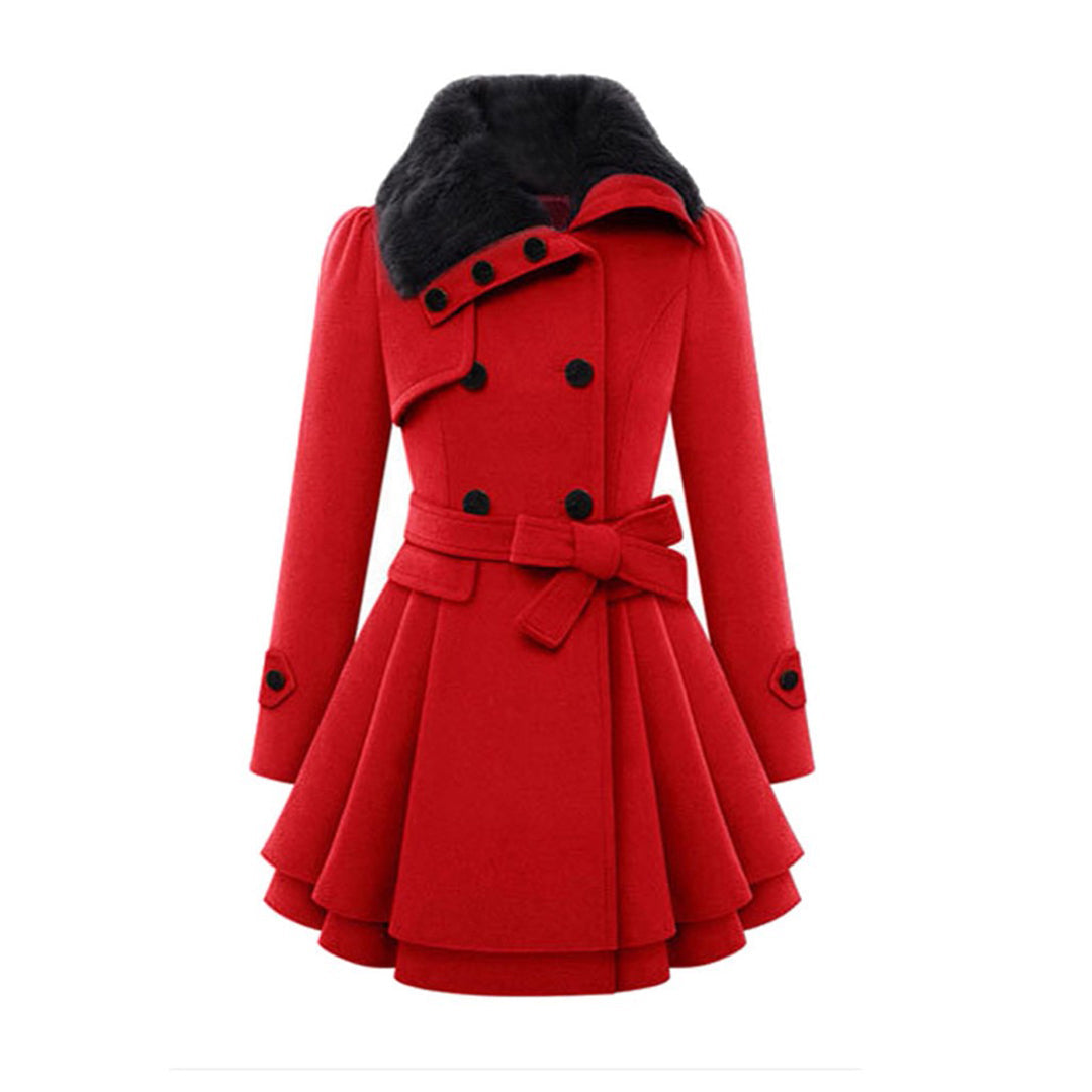 Drune | Doppelreiher Gürtel Prinzessinnenjacke Wintertrenchcoat