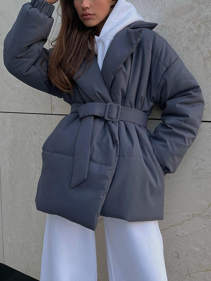 Drune | Übergröße Gürtel Gepolsterte Jacke Daunenjacke