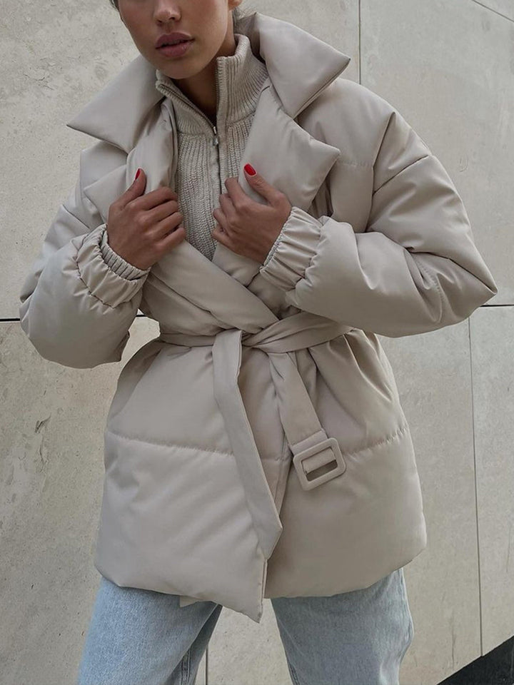 Drune | Übergröße Gürtel Gepolsterte Jacke Daunenjacke