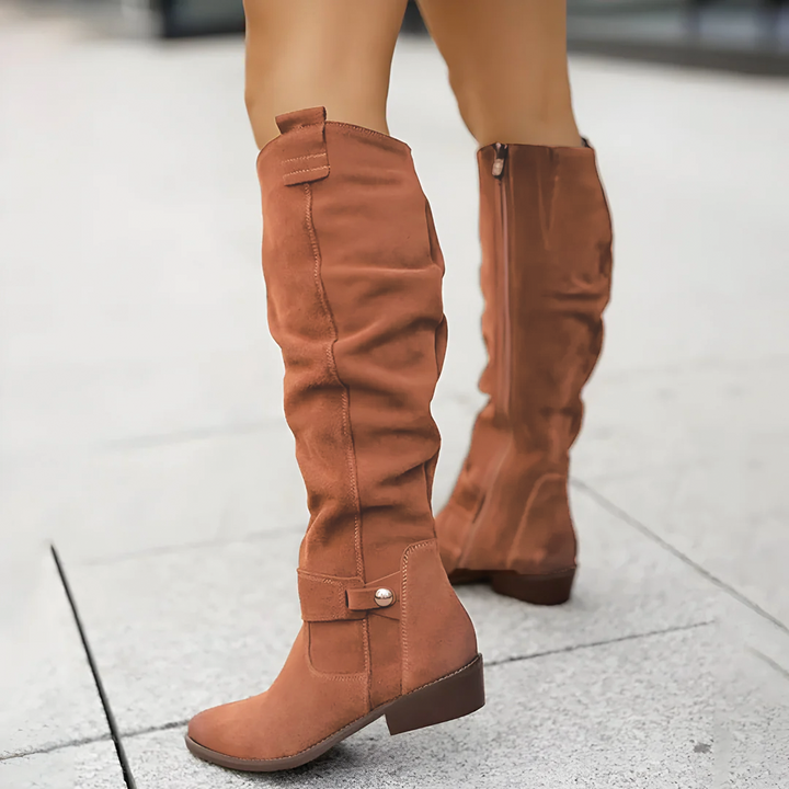 Drune | Wildleder kniehohe Stiefel