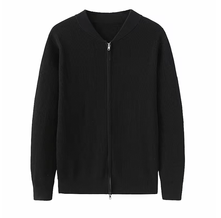 Drune | Strickjacke Rippstruktur Reißverschlussdesign Klassisch Und Stilvoll