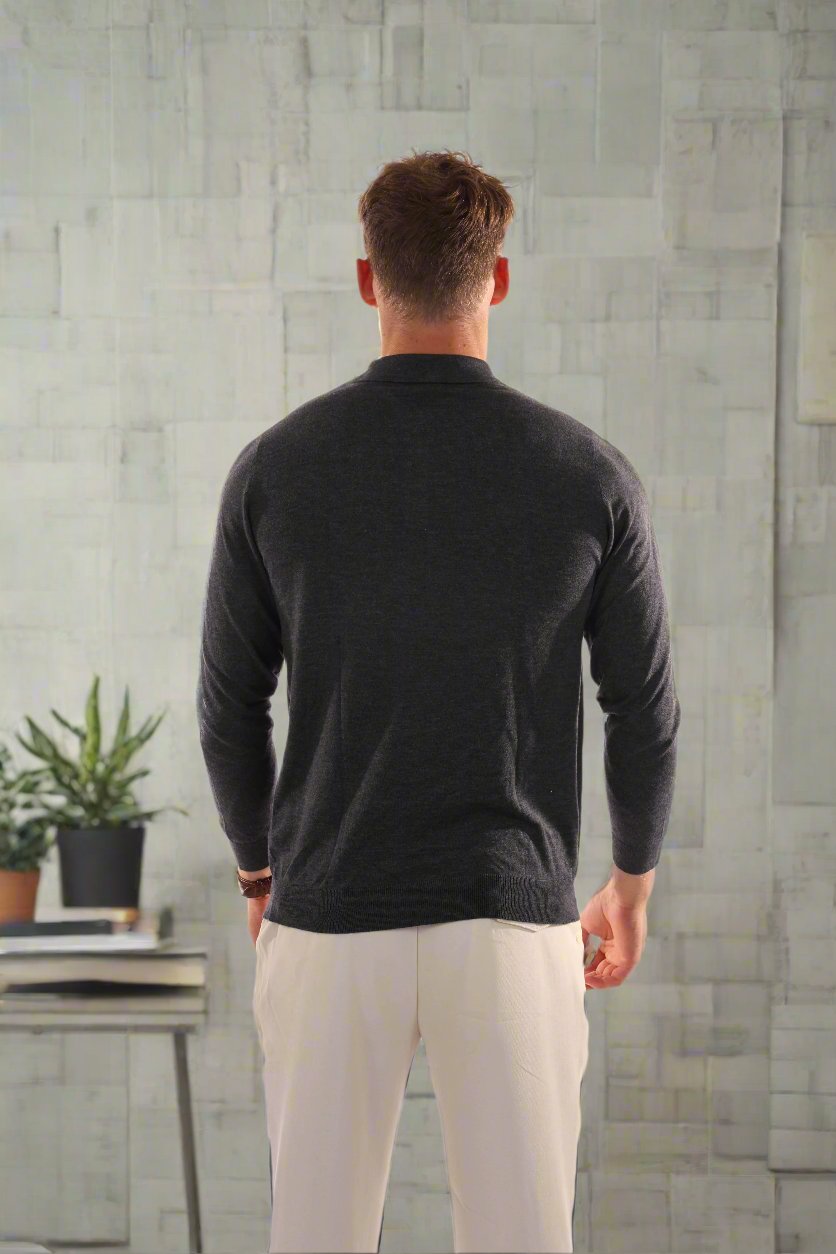 Drune | Polo Pullover Wollmischung Reguläre Passform Langarm Mit Rippbündchen