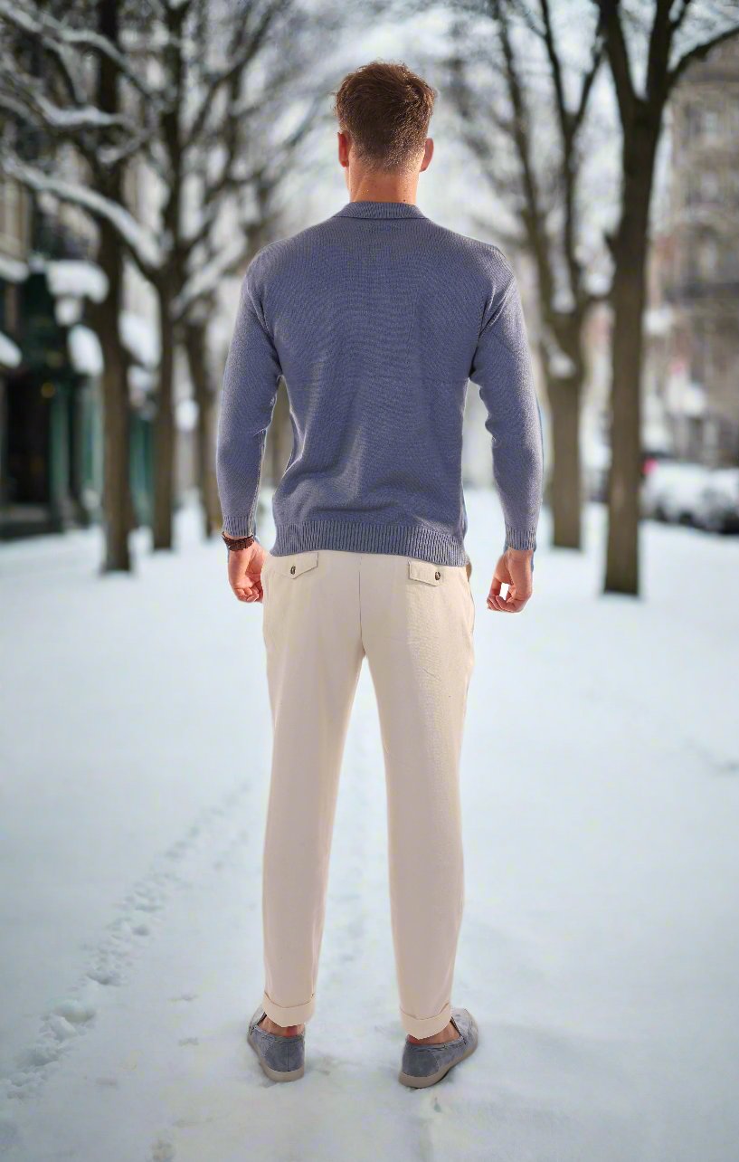 Drune | Polo Pullover Wollmischung Reguläre Passform Langarm Mit Rippbündchen