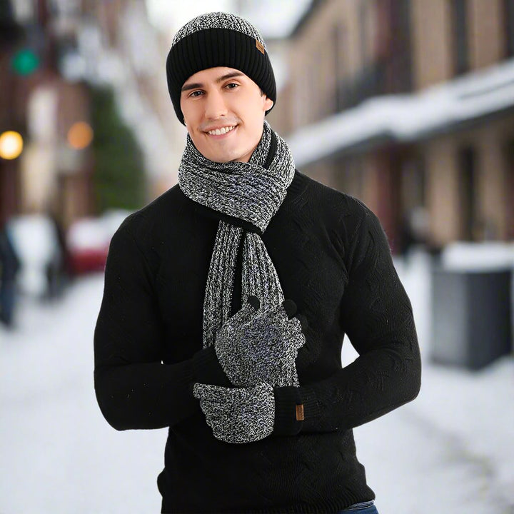 Drune | Strickmütze Und Schal Weich Und Warm Geripptes Elastisches Material