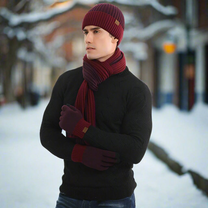 Drune | Strickmütze Und Schal Weich Und Warm Geripptes Elastisches Material
