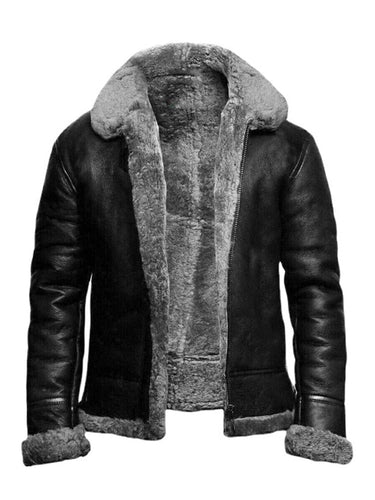 Drune | Lederlook Slim Fit Kurze Länge Gefüttert mit Teddyfleece
