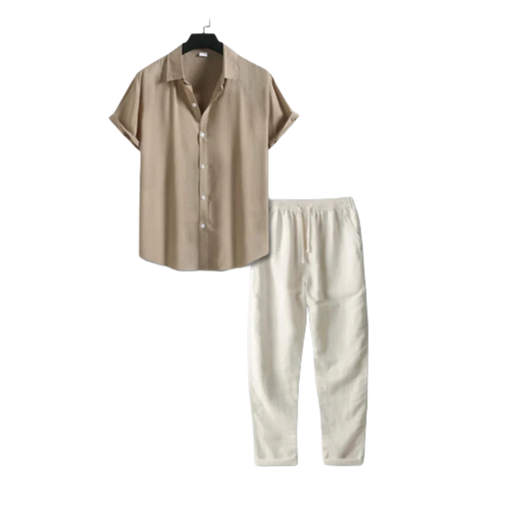 Drune Linen Outfit Set - Lässige - Florenz bei Nacht
