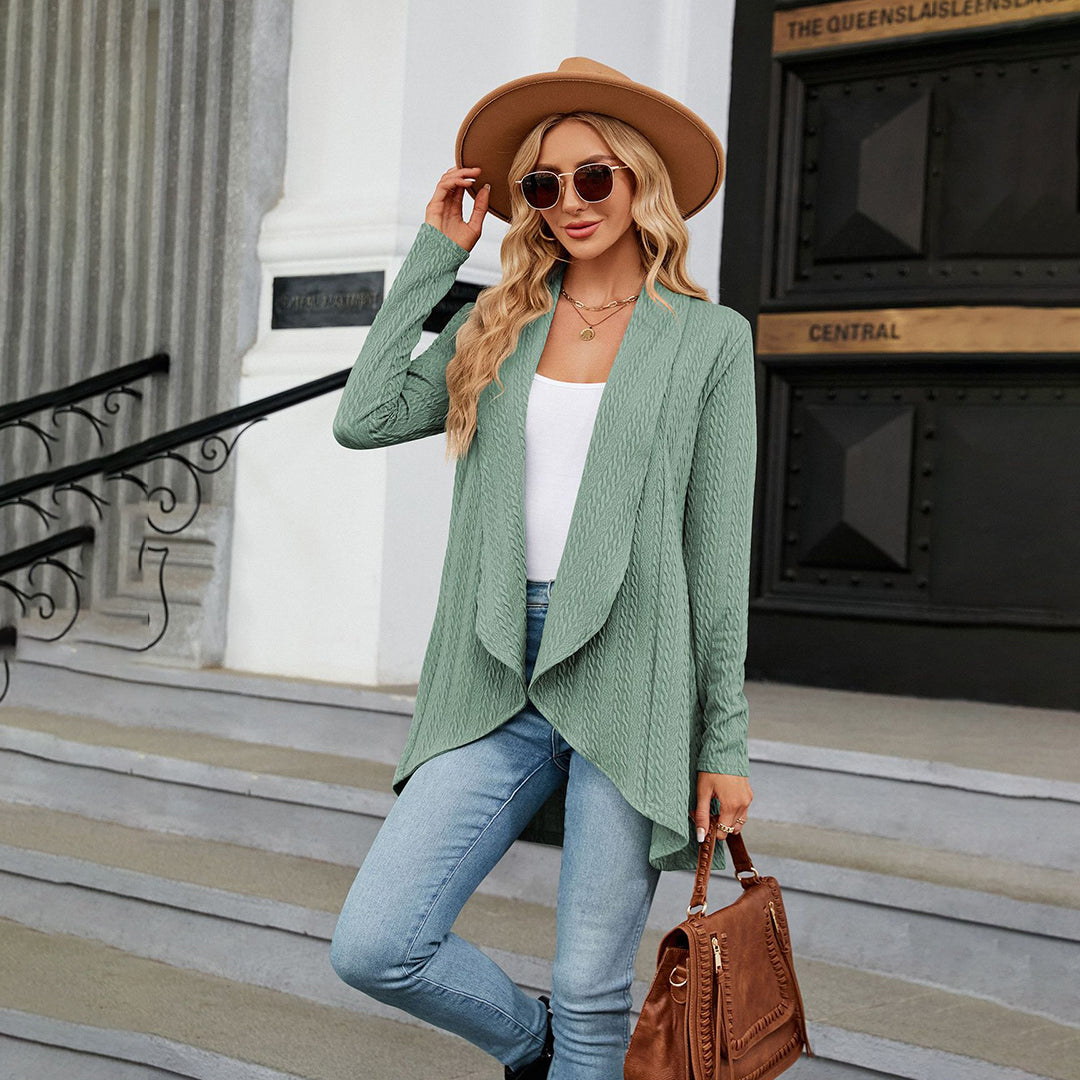 Drune | Strick-cardigan Wasserfallkragen Entspannte Eleganz