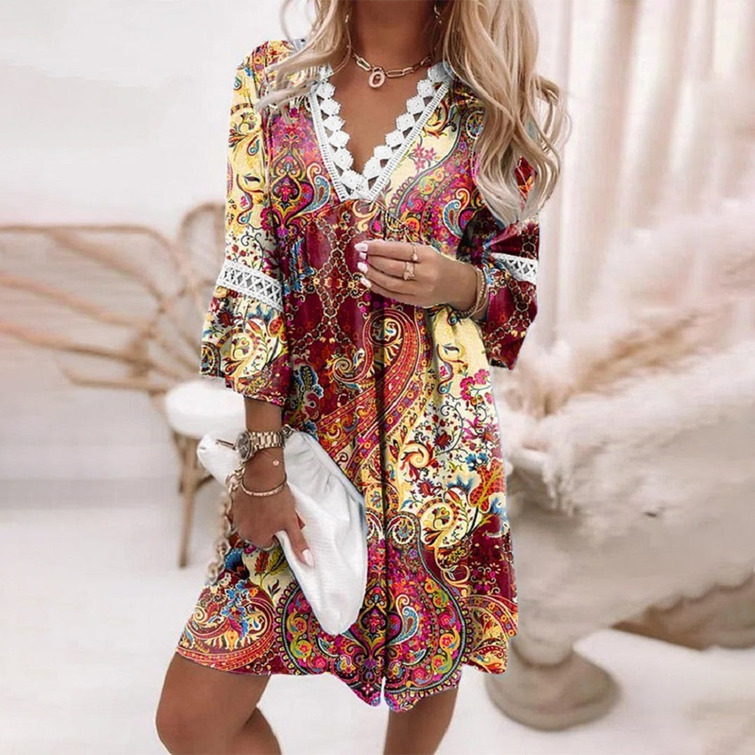 Drune - Besticktes V-Ausschnitt Kleid