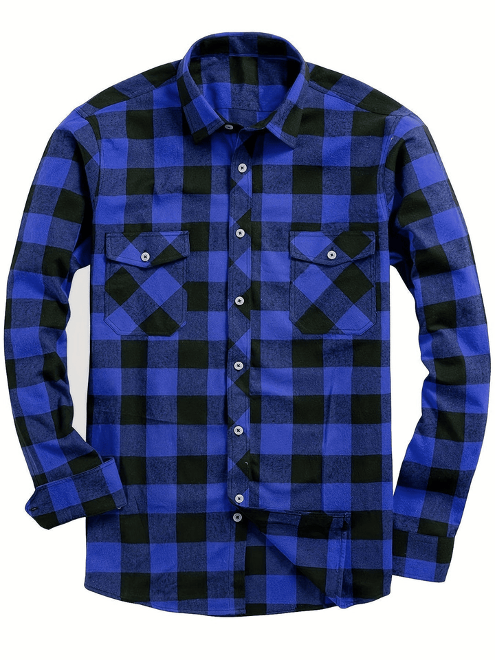 Drune | Freizeit Herren Bluse mit Lumberjack-Print