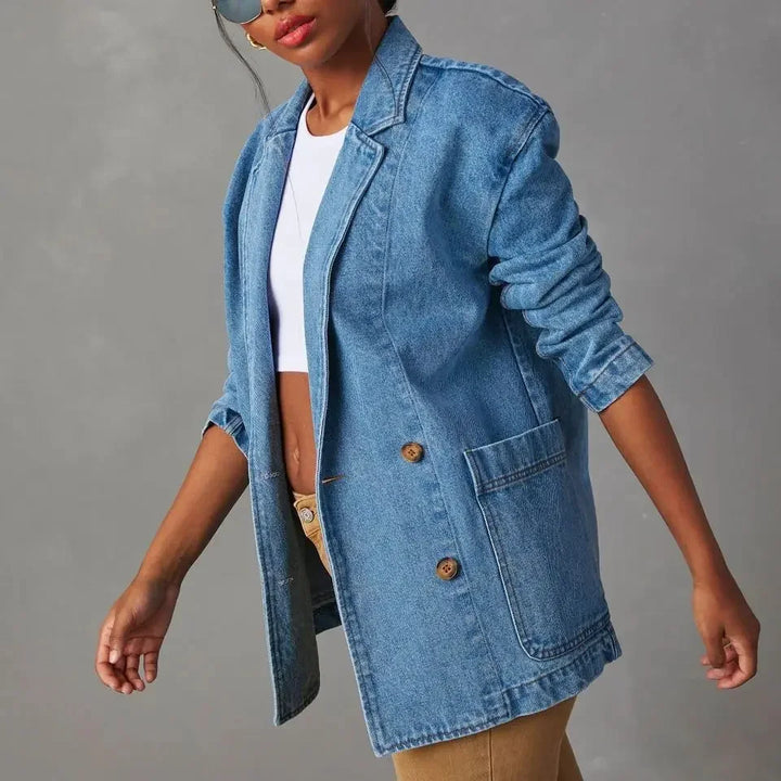Drune | Blazer Lang Blau Jacke Blazer für Frauen