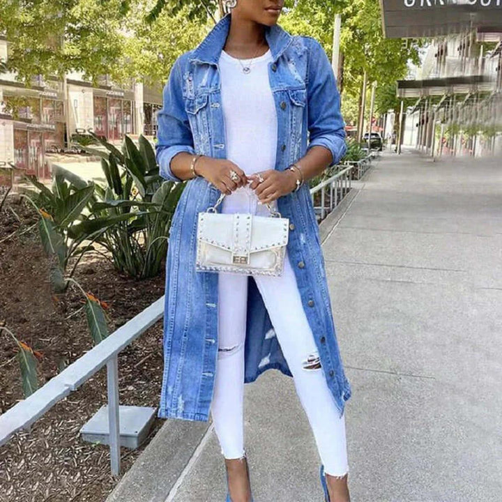Drune | Denim Langmantel