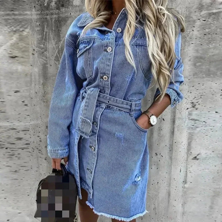 Drune | Kleid Langarm Button Up Hemdkleid Minikleid