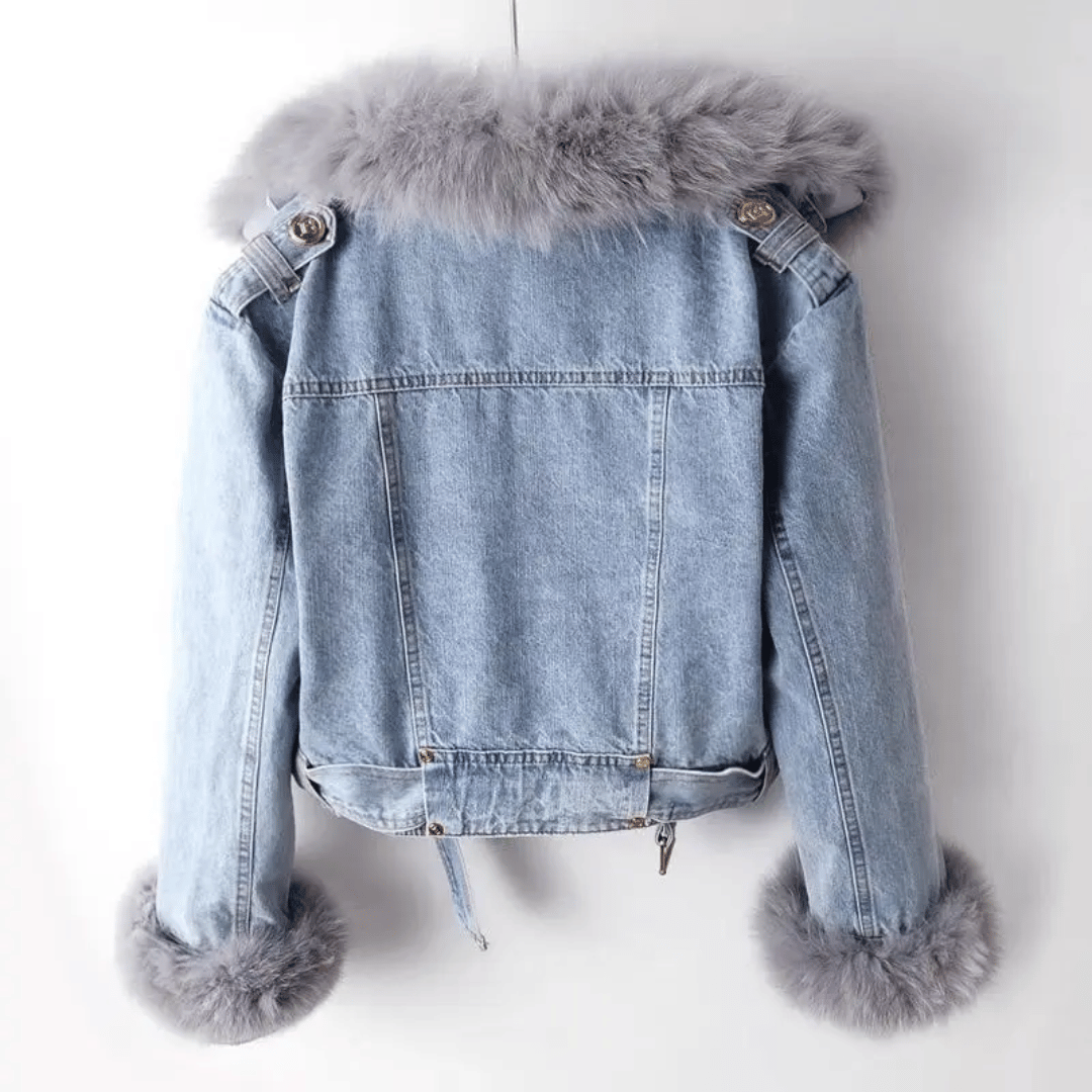 Drune | Denimjacke Damen mit Kunstpelzfutter