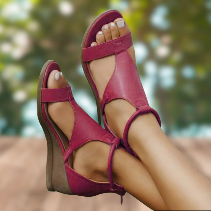 Drune | Vintage Super Bequeme Orthopädische Sandalen Mit Absatz