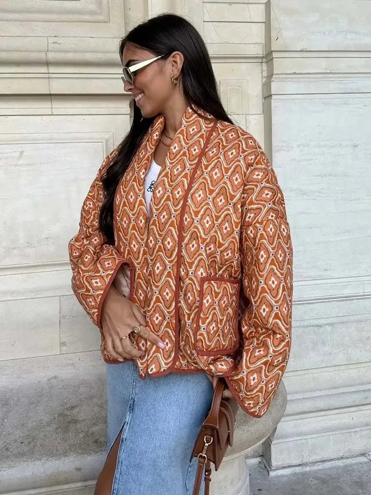Drune | Steppjacke - Leichter Boho-Stil - Lockere Passform - Vielseitige Schicht