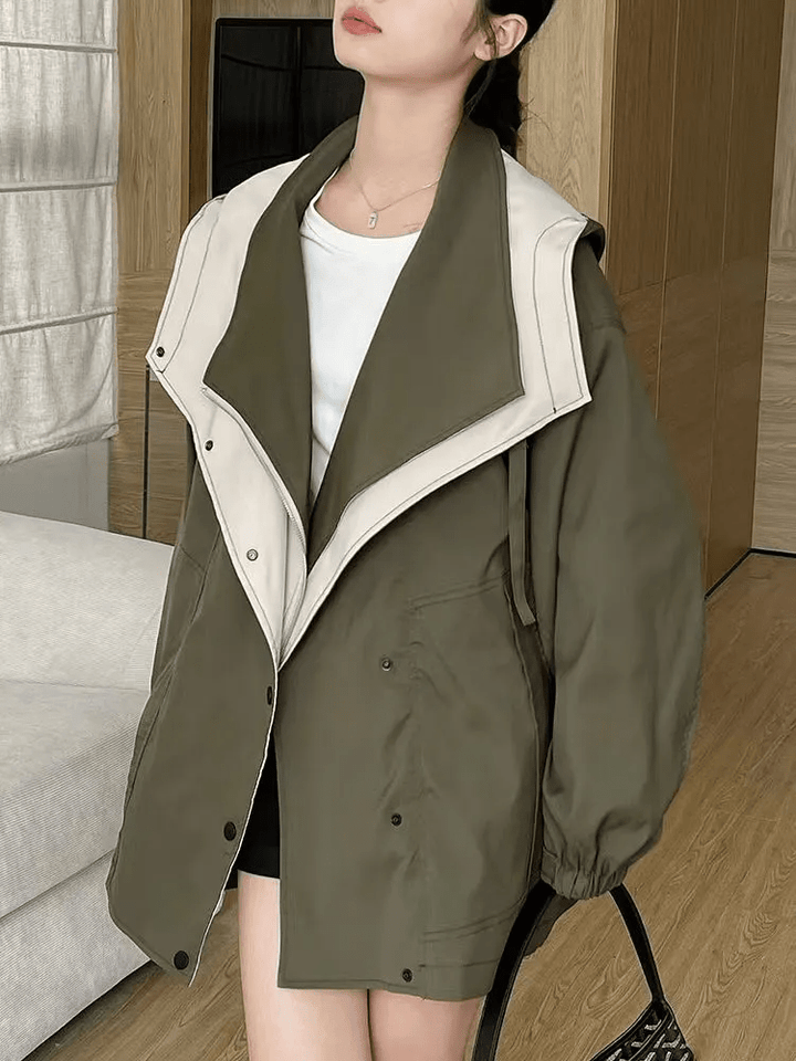 Drune | Tone Kontrastjacke - Leichter Stoff - Lässige Passform - Moderner Freizeitstil