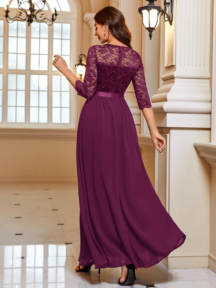 Drune | Elegantes Maxi Kleid Mit Spitze Und Chiffon Für Damen